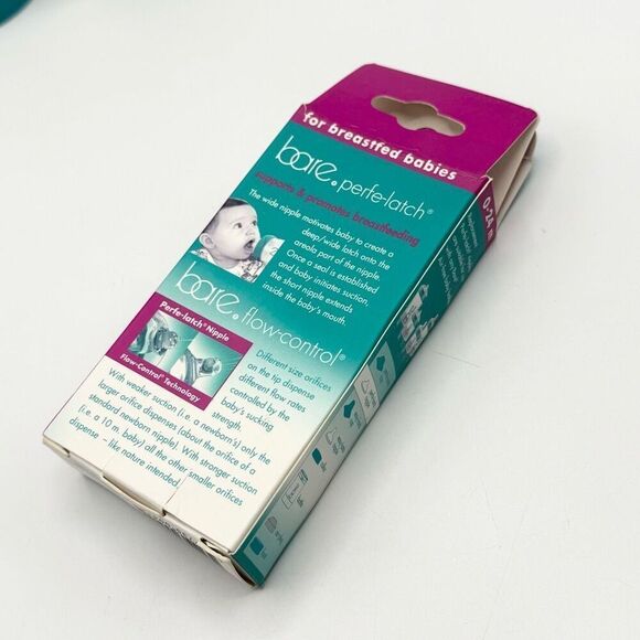 Bare Air Free Bottles Lot Plus New Perfe-Latch Nipples - 8 Ounce / 0-24M - Picture 3 of 5